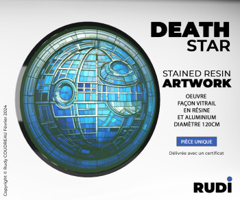 Named contemporary work « Death Star Stained Resin », Made by RUDI