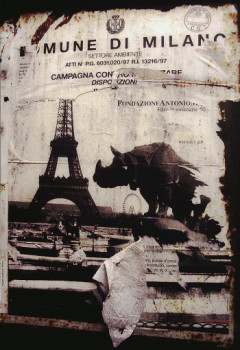 Named contemporary work « Le rinocéros », Made by FRANçOIS RIVIèRE