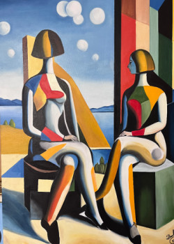Named contemporary work « Discussion », Made by DUCLAUX