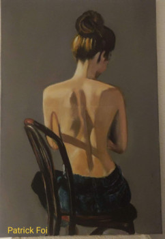 Named contemporary work « Femme à dos nu sur une chaise », Made by PATRICK FOI