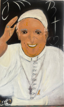 Named contemporary work « Il Papa Francesco », Made by CARRIE VOUTEAU