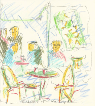 Named contemporary work « Bar "Le piquet", Série 1 trait 1 seul », Made by ERIK CHARRIER
