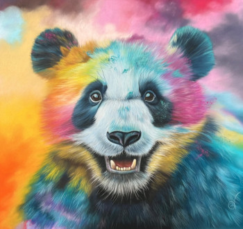 Named contemporary work « Raimbow Panda », Made by VIRGINIE BOISGERAULT