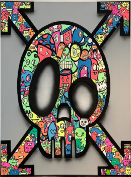 Named contemporary work « Fun Skull », Made by SEBASTIAN