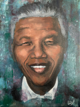 Named contemporary work « Nelson Mandela », Made by LAETITIA BOUSSOUF VIGNOLES