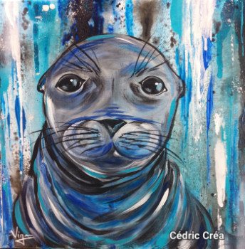 Named contemporary work « Animal - otarie - street art », Made by CéDRIC CRéA