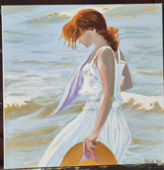 Named contemporary work « Jeune femme rousse en bord de mer », Made by PATRICK FOI