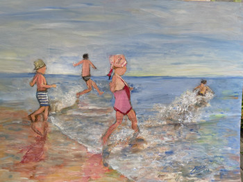 Named contemporary work « Enfant au bord de mer », Made by LILAS