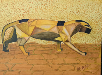 Named contemporary work « Felin d'or », Made by PAUL EMILE ANTON