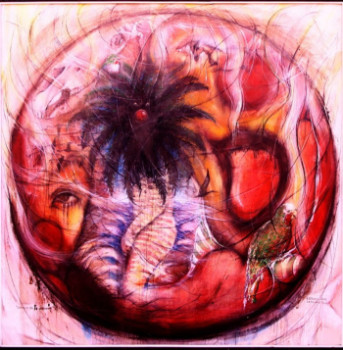 Named contemporary work « Locura en la esfera », Made by ORLANDO SILVIO SILVERA HERNáNDEZ