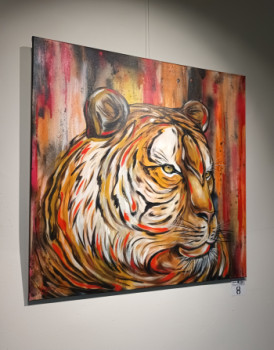 Named contemporary work « Animal - tigre du Bengale - street art », Made by CéDRIC CRéA