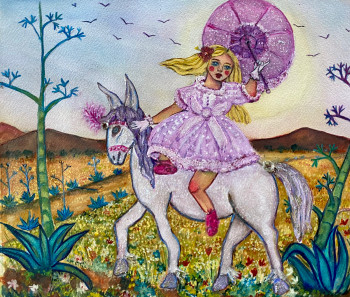 Named contemporary work « Lola y su burro », Made by ANN LARLOV