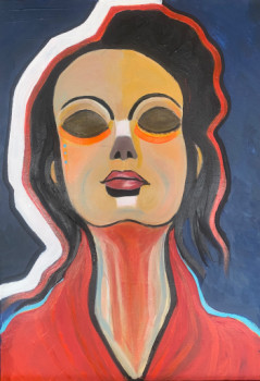 Named contemporary work « Woman in red », Made by MERCE CONANGLA
