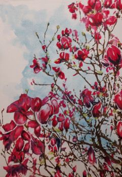 Named contemporary work « Magnolias 2024 », Made by LOUIS LEMéE