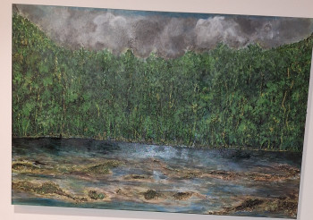 Named contemporary work « Selva del Darien. Paisaje inspirado en los manglares del Darien en la costa atlantica de Colombia. Técnica escultórica con pintura acrilica finalizado con barnizado. », Made by LUZ