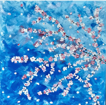 Named contemporary work « Fleurs de printemps », Made by ANGéLIQUE ROCHE