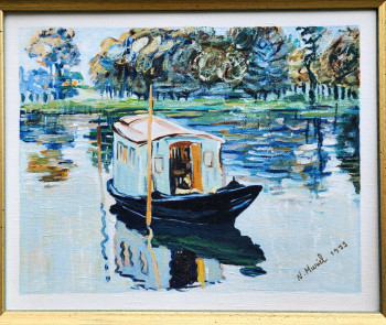 Named contemporary work « "Atelier" d'après le maître Monet », Made by N. MURIEL