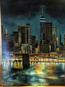 Named contemporary work « New York . toile acrylique 70x50. », Made by VIVIANE