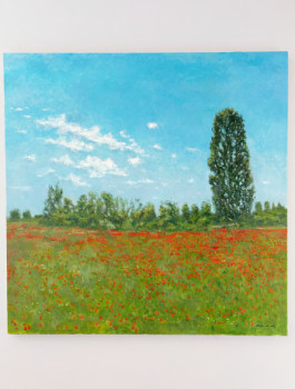 Named contemporary work « Paisaje con amapolas en primavera », Made by RUBéN DE LUIS
