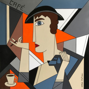 Named contemporary work « Café », Made by CORINE CHIBRAC