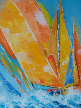 Named contemporary work « Voiles jaunes », Made by JEAN MARIE LE MOT