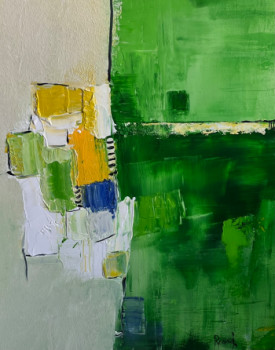 Named contemporary work « Green abstract », Made by MARIE ROUACH