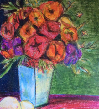 Named contemporary work « Bouquet de fleurs », Made by ISAGANA
