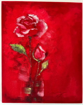 Named contemporary work « Rose », Made by CAROLINA