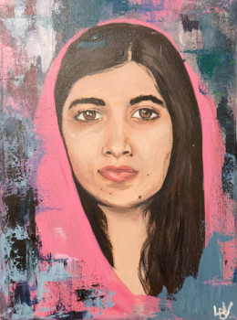 Named contemporary work « Malala Yousafsai », Made by LAETITIA BOUSSOUF VIGNOLES