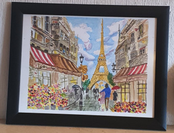 Named contemporary work « Una pareja paseando por las calles de Paris. », Made by NAJO