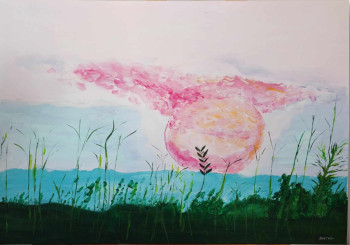 Named contemporary work « Couché de soleil à Pensacola », Made by ZABOUGNE