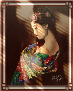 Named contemporary work « Dreaming Geisha », Made by VALCIA