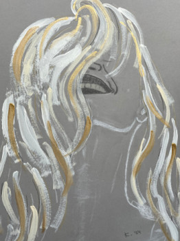 Named contemporary work « Blanco sobre gris », Made by KARMEN KON K