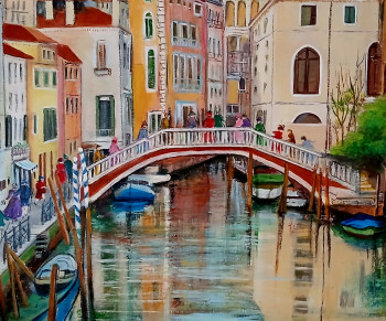 Named contemporary work « Promenade dans Venise », Made by E.BOREL
