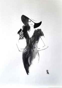 Named contemporary work « L'élégante au chapeau », Made by STEFAN