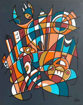 Named contemporary work « NYC II », Made by MAGUY VAZ