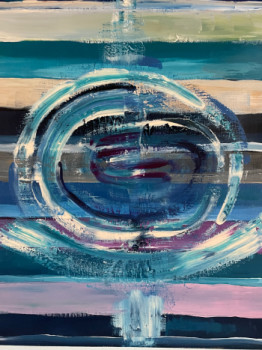 Named contemporary work « Abstracto tonos azules », Made by KARMEN KON K