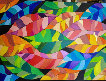 Named contemporary work « Feuilles multicolores », Made by ANNE LEFèVRE RéMY