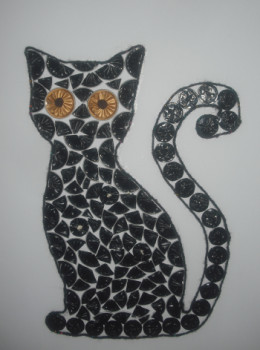 Named contemporary work « Chat noir », Made by AMIEL