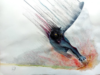 Named contemporary work « Acinonyx jubatus noir », Made by GIER