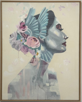 Named contemporary work « Rostro con flores », Made by SUSI
