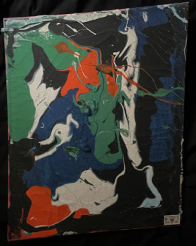 Named contemporary work « rainbow on a Moon », Made by P.P.
