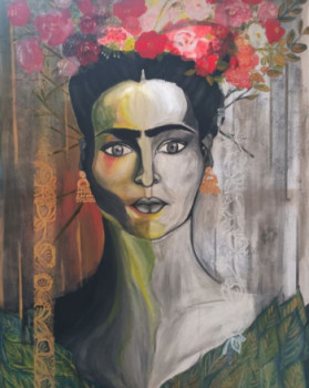 Named contemporary work « Frida 80x60 », Made by SOKI