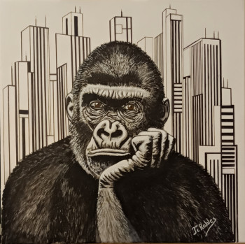 Named contemporary work « Les gorilles et la déforestation », Made by JEAN-CLAUDE ROBLES