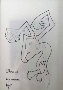 Named contemporary work « where is my answer key? », Made by JOAQUíN GóMEZ