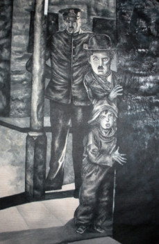 Named contemporary work « Charlot et le kid », Made by ERIC ERIC