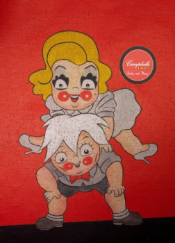 Named contemporary work « Andy Warhol et Marilyn Monroe vintage Toons Campbell’s tomato soup », Made by ERIC ERIC