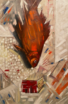 Named contemporary work « The painter's fish », Made by ART-KAM
