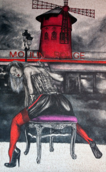 Named contemporary work « La fille du Moulin Rouge », Made by ERIC ERIC