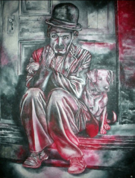 Named contemporary work « Charlot et le chien », Made by ERIC ERIC